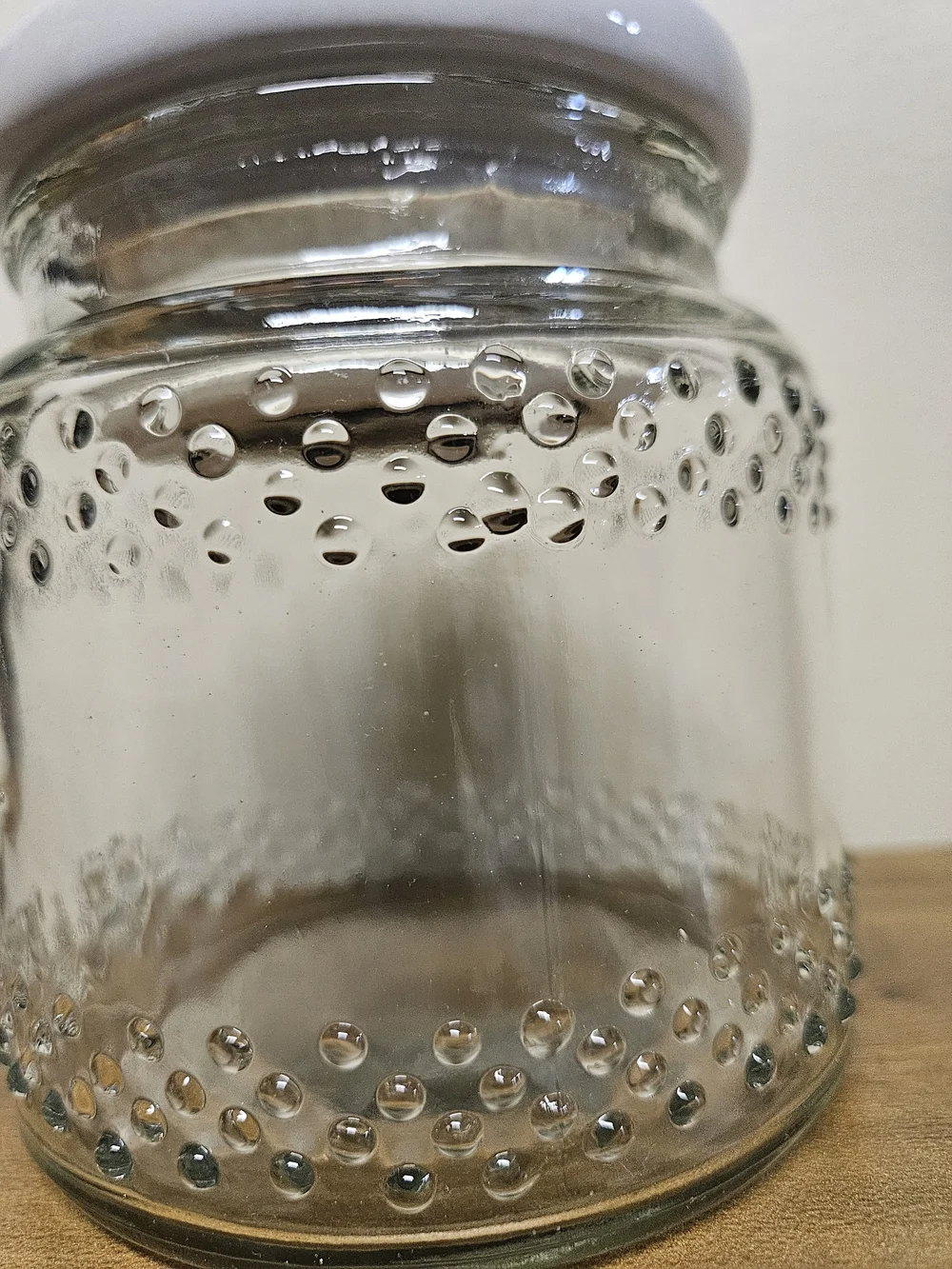 Vintage Hobnail Strawberry Glass Storage Jar